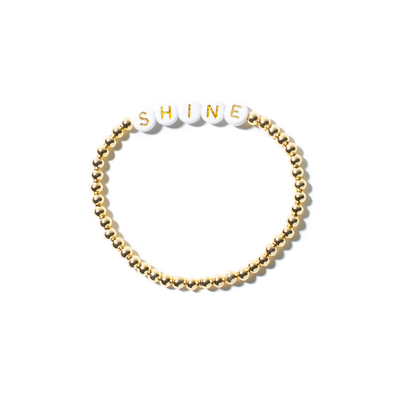 Custom Gold Word Ball Bracelet