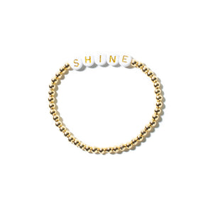 Custom Gold Word Ball Bracelet