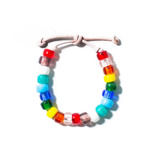 Rainbow Glass Bead Bracelet