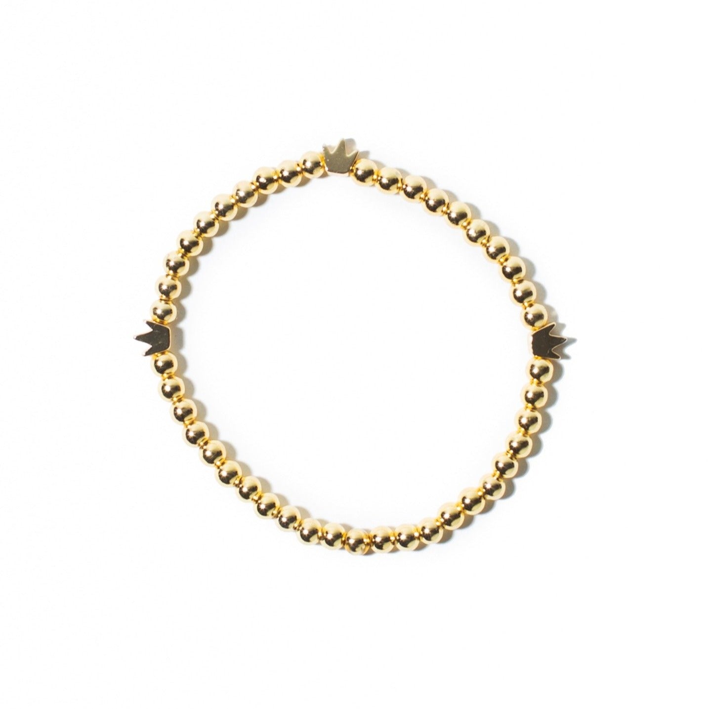 Gold Crown Ball Bracelet