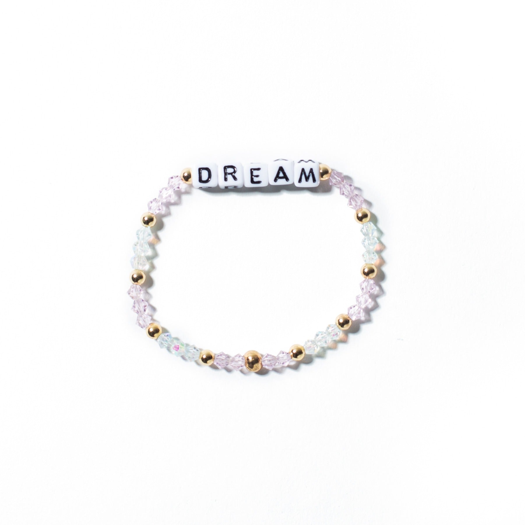 Custom Pink Crystal Bracelet with Square Letters