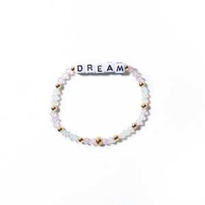 Custom Pink Crystal Bracelet with Square Letters