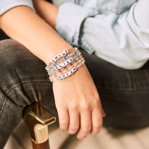 Custom Purple Crystal Bracelet with Square Letters