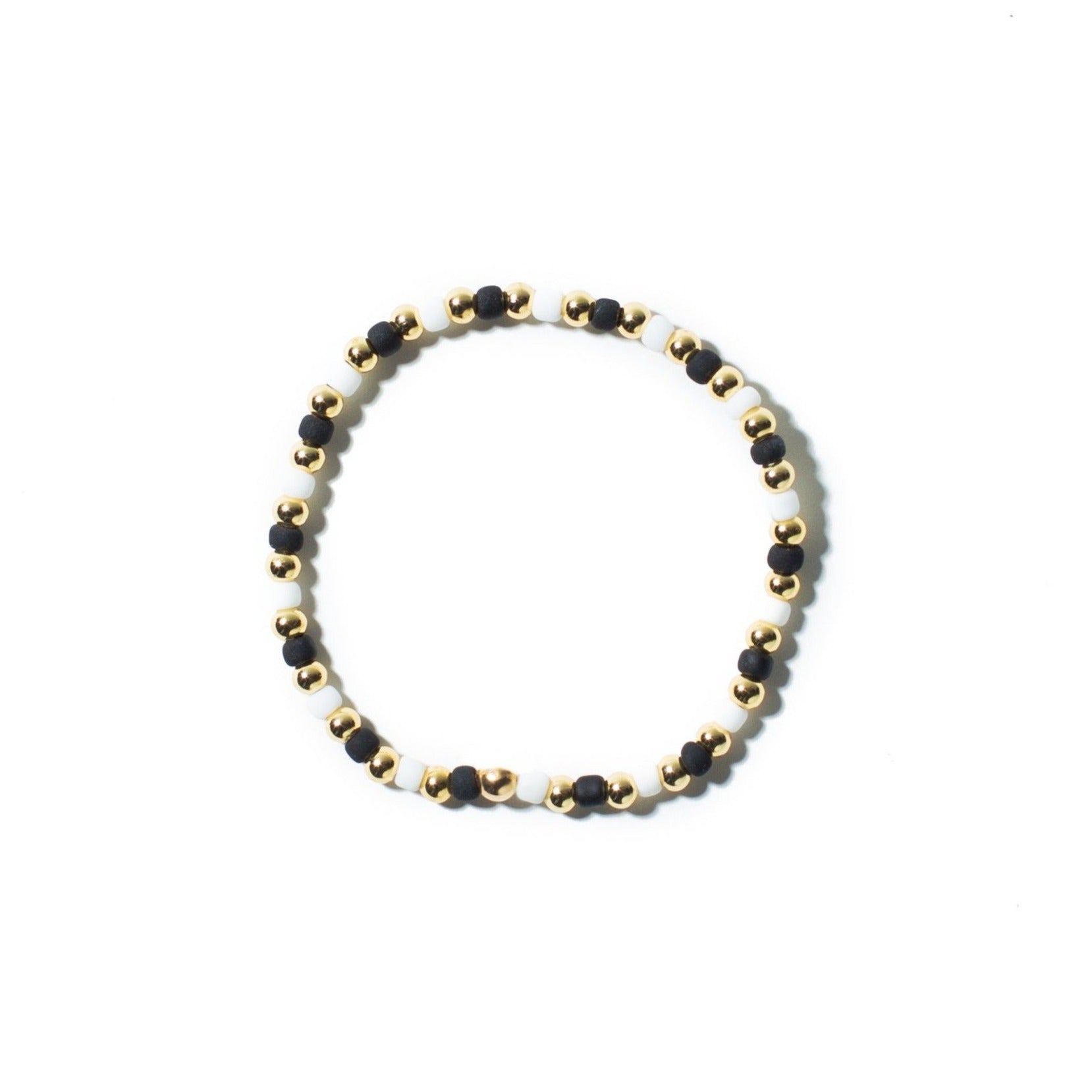 Black and White Gold Ball Bracelet