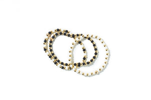 Black and White Gold Ball Bracelet