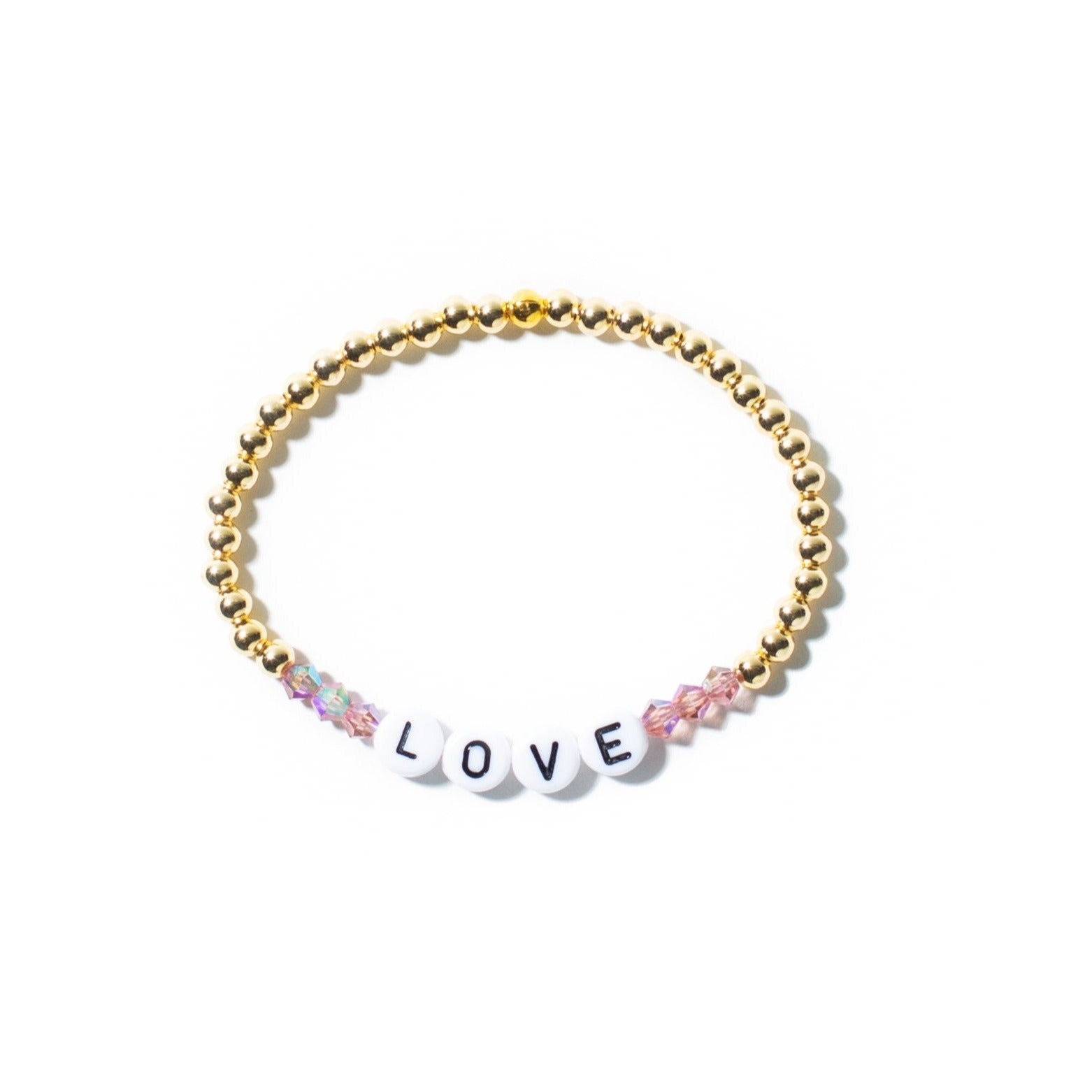 Custom Gold and Pink Crystal Bracelet