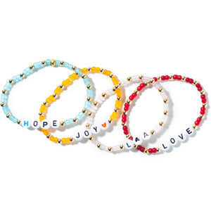 Colorful Gold Custom Word Bracelet