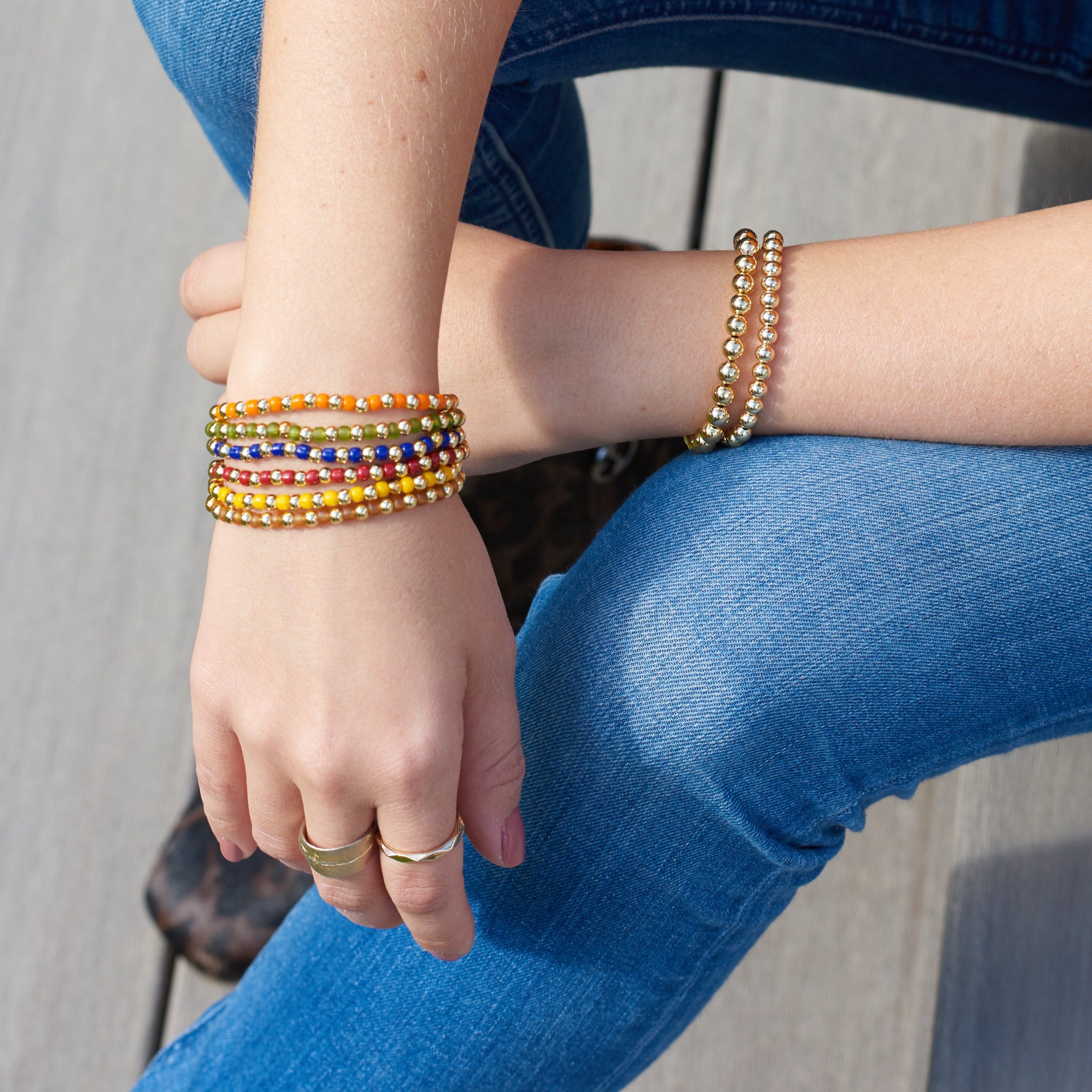 Blue and Gold Ball Bracelet