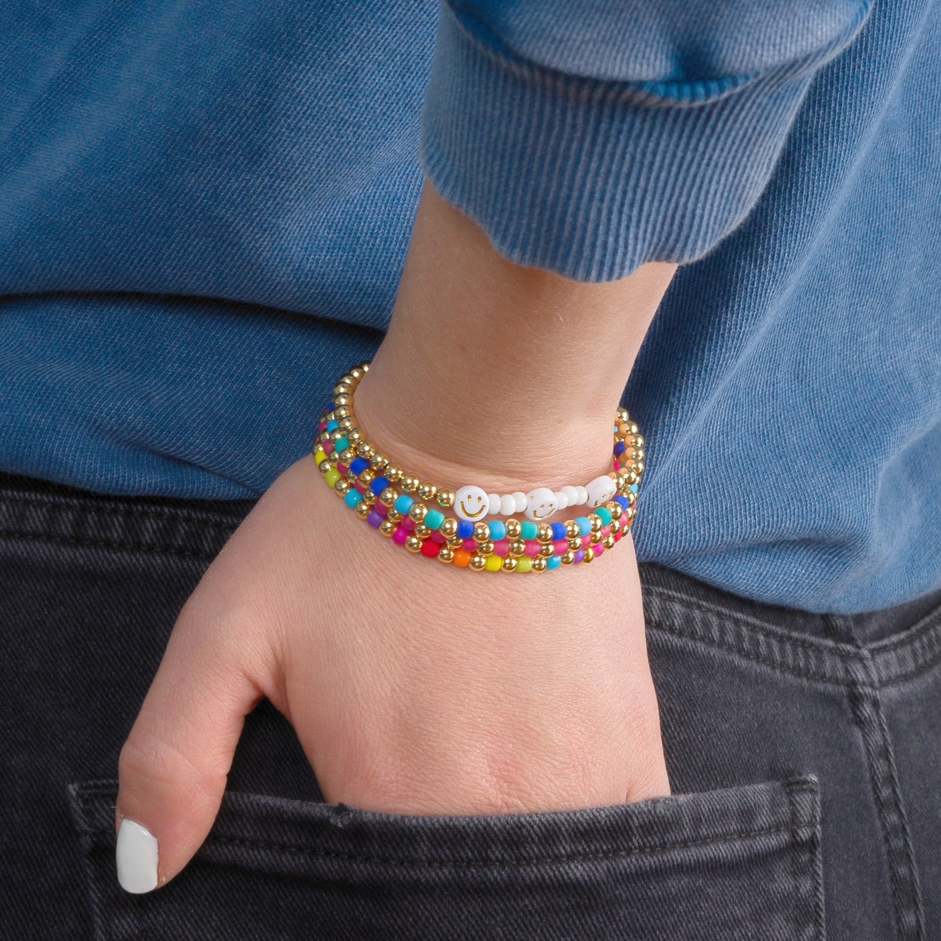 White Smiley Bracelet