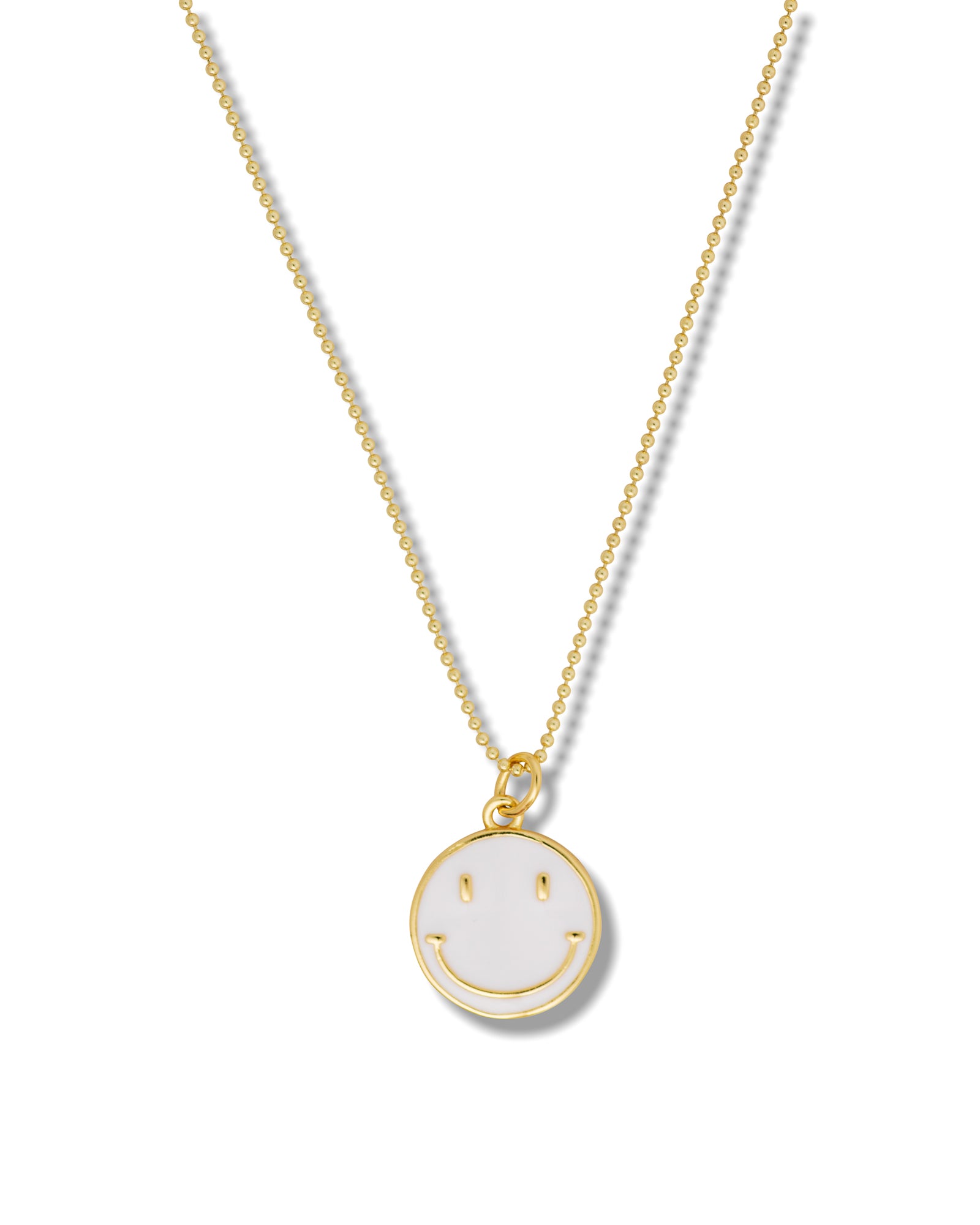 White Smiley Face Necklace