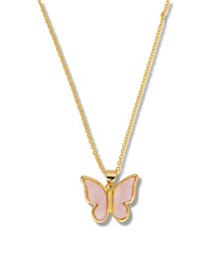 Pink Butterfly Necklace