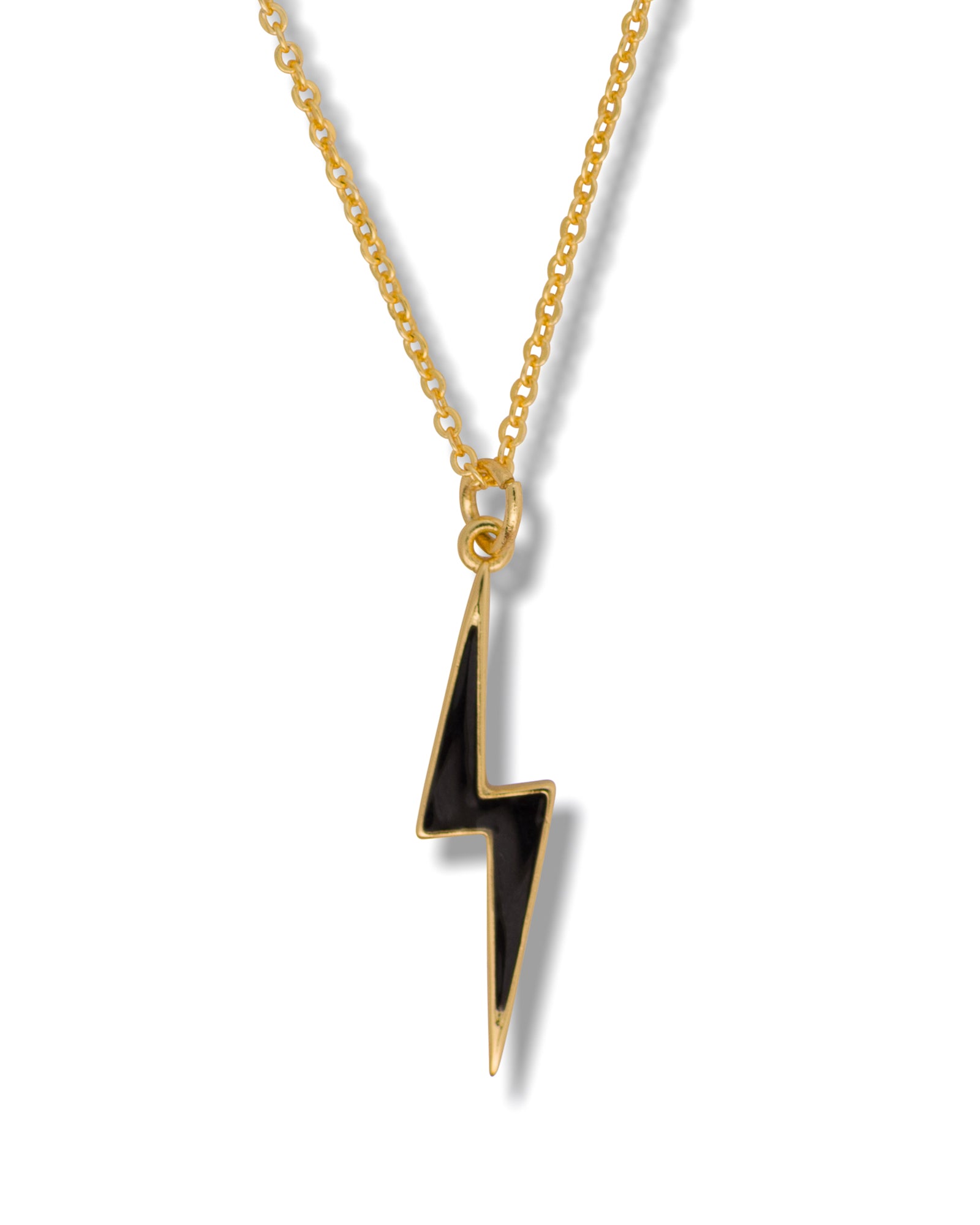 Black Lightning Bolt Necklace