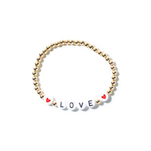 Custom Word Bracelet with Hearts