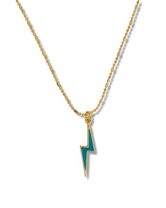 Teal Lightning Bolt Necklace